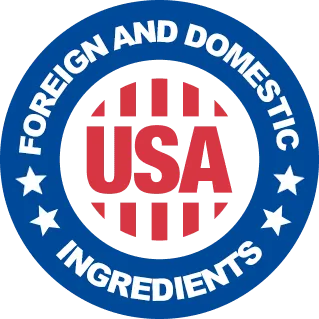 Made in USA with domestic and foreign ingredients mark