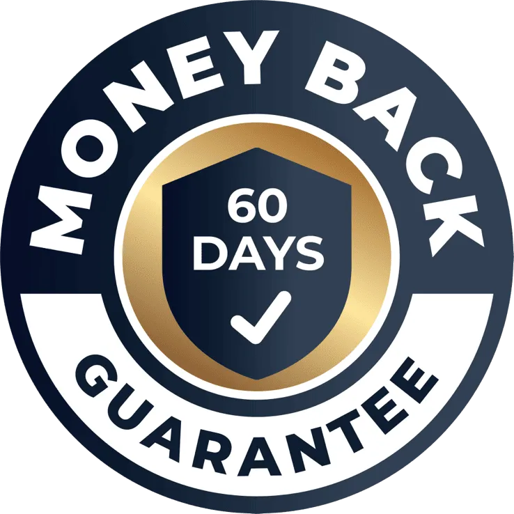 60-day money-back guarantee badge