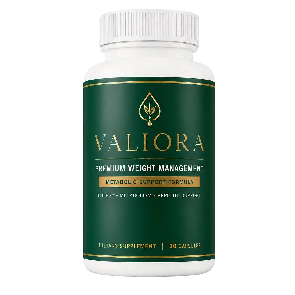 Single bottle of Valiora dietary supplement